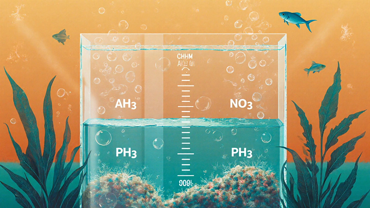 Vizuální reprezentace chemických parametrů v akváriu