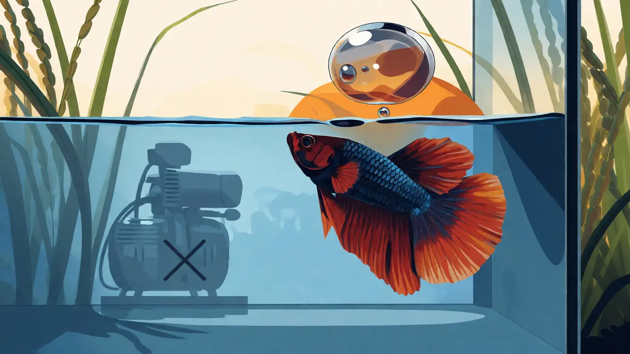 Ilustrace bety dýchající vzduch z hladiny v klidném prostředí