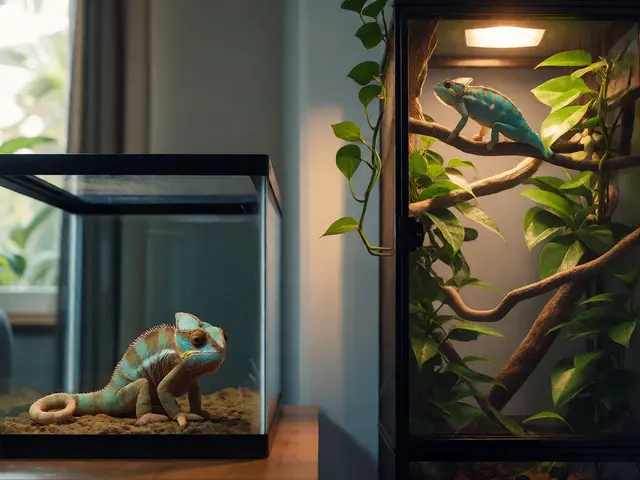 Jak velké terárium potřebuje chameleon? Průvodce rozměry a vybavením