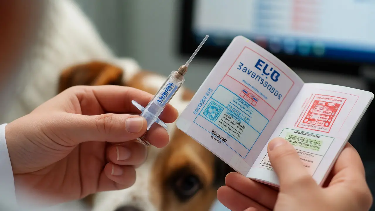 Veterinář implantuje mikročip psovi s otevřeným pasem
